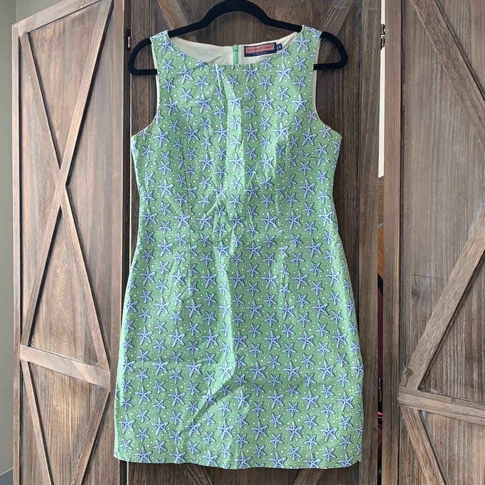 Vineyard Vines Dress Green with Blue Starfish Size 6